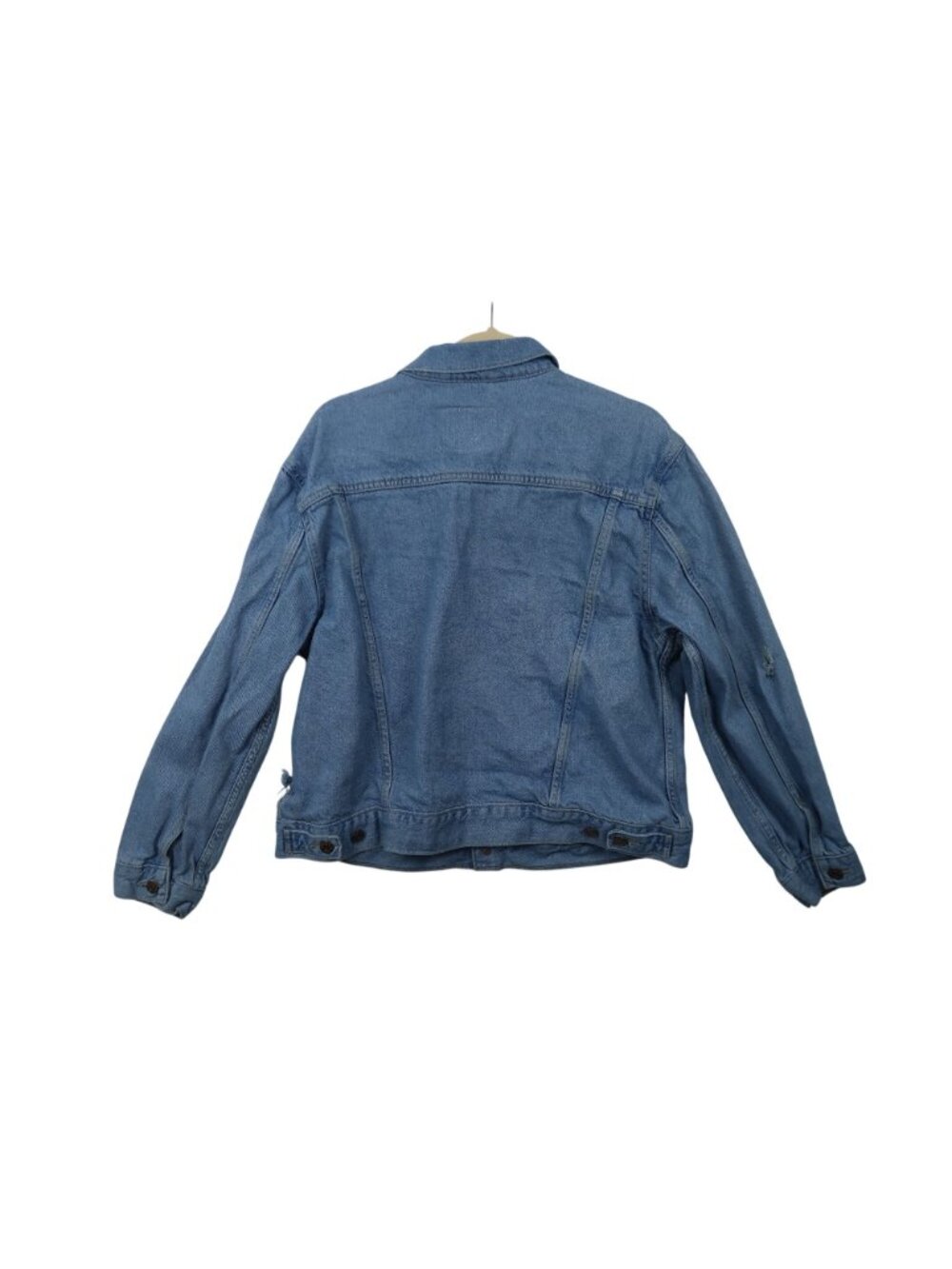 Levis XL Distressed Denim Jacket Blue 100% Cotton Light Wash - Picture 2 of 10